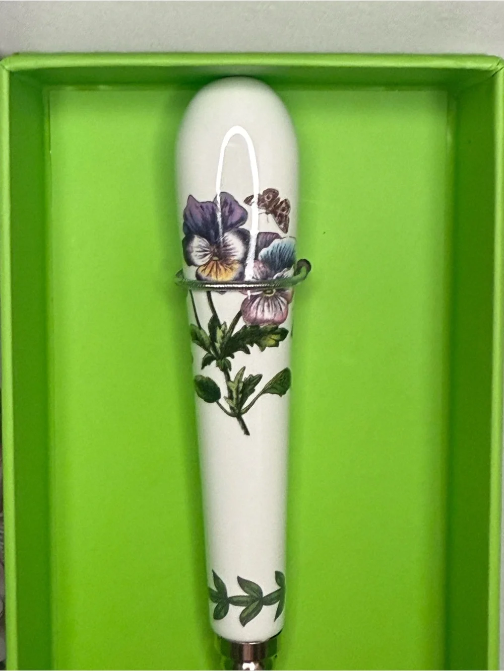 Portmeirion Botanic Garden Slotted Serving Spoon Pansy Purple 10” NIB BG78078
